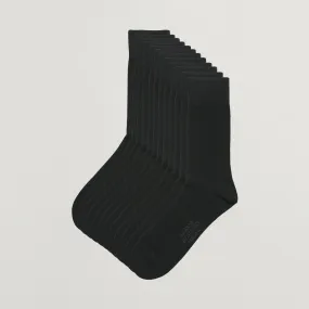 Amanda Christensen 12-Pack True Cotton Socks Black