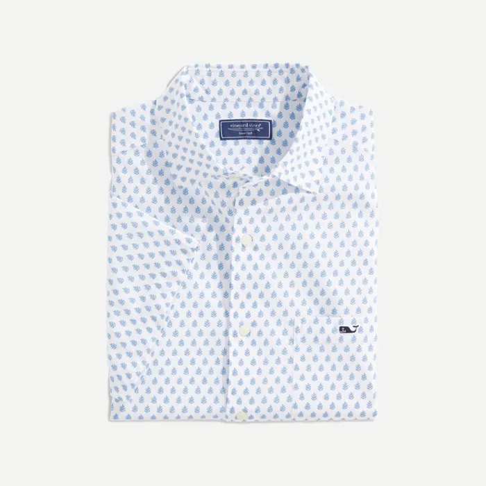 Camisa de popelina elástica de manga corta