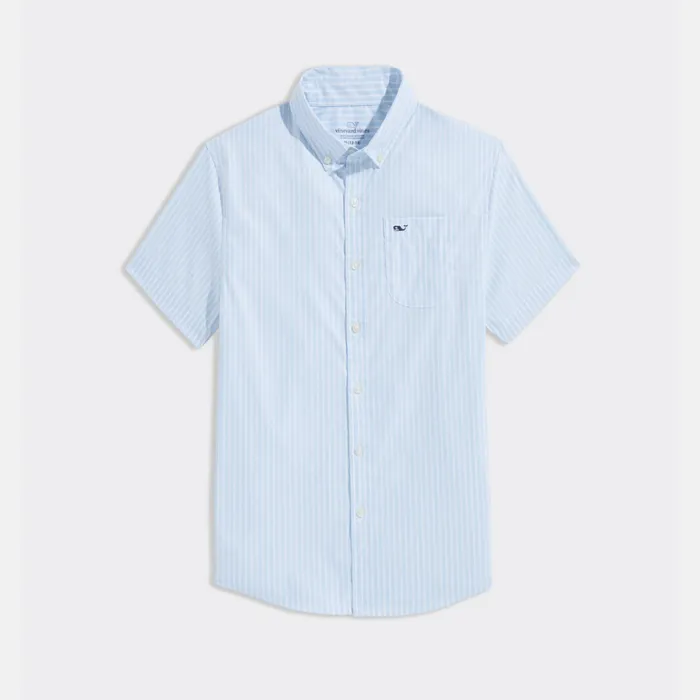 Camisa M/C Boys’ On-The-Go brrrº Short-Sleeve Striped Shirt