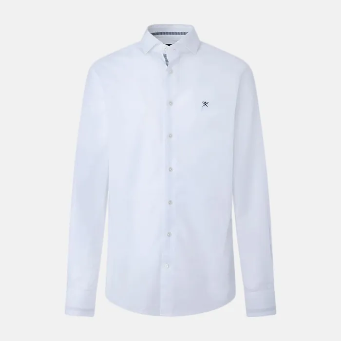 Camisa M/L Hackett – Shirt White Dobby Eng Str White