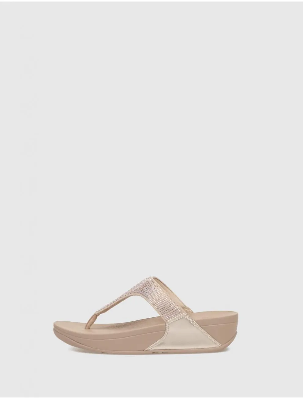 Chancla Fitflop Lulu Crystal Embellished Toe-post Platino