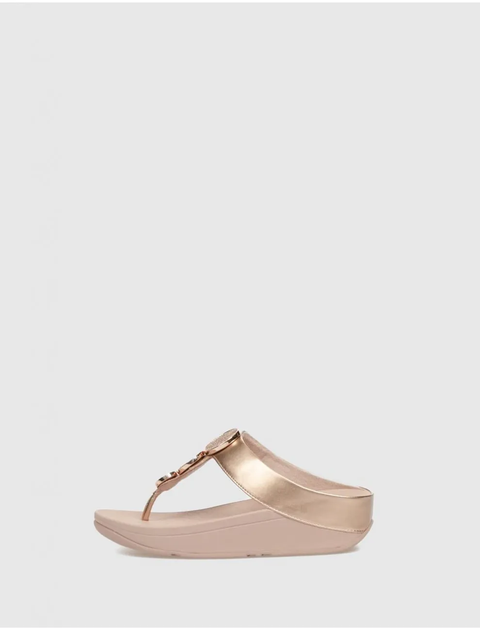 Chancla Flip Flop Halo Bead-circle Metallic Toe-post Oro Rosado