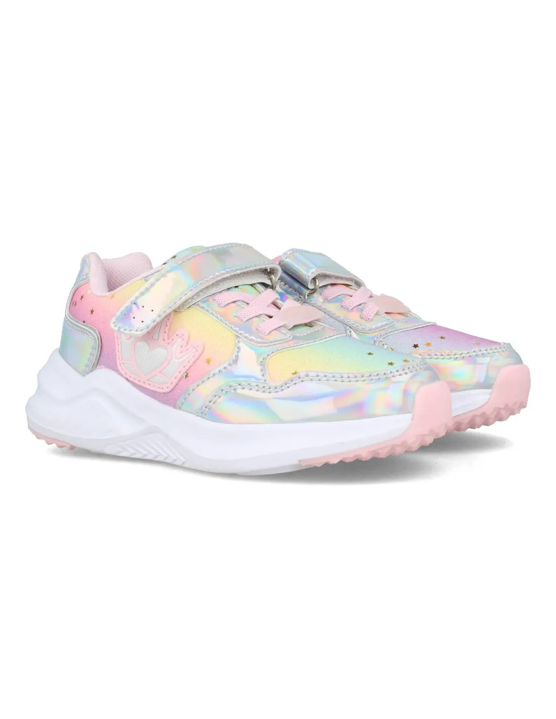 Conguitos - Sneakers Luces Unicornio Plata
