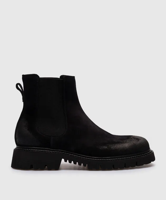 Doucal's Black Suede Chelsea Boots