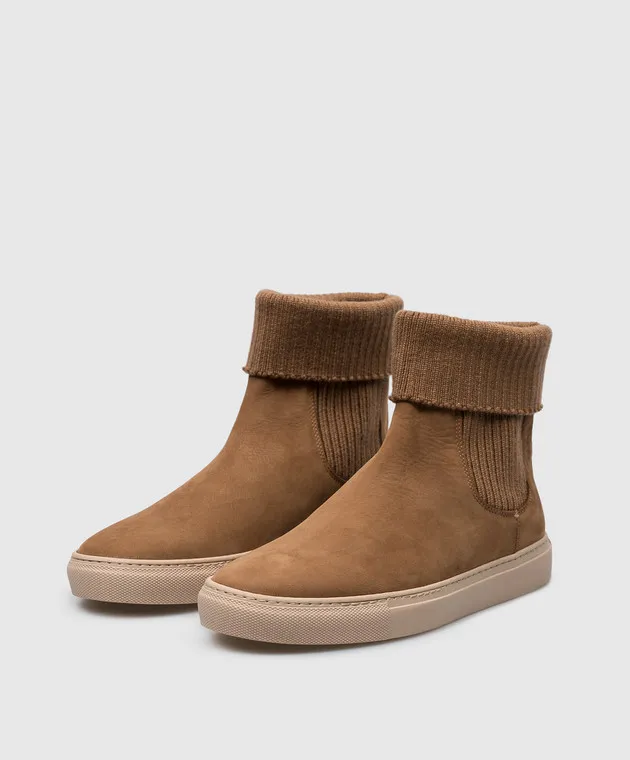 Enrico Mandelli Brown combination Chelsea boots