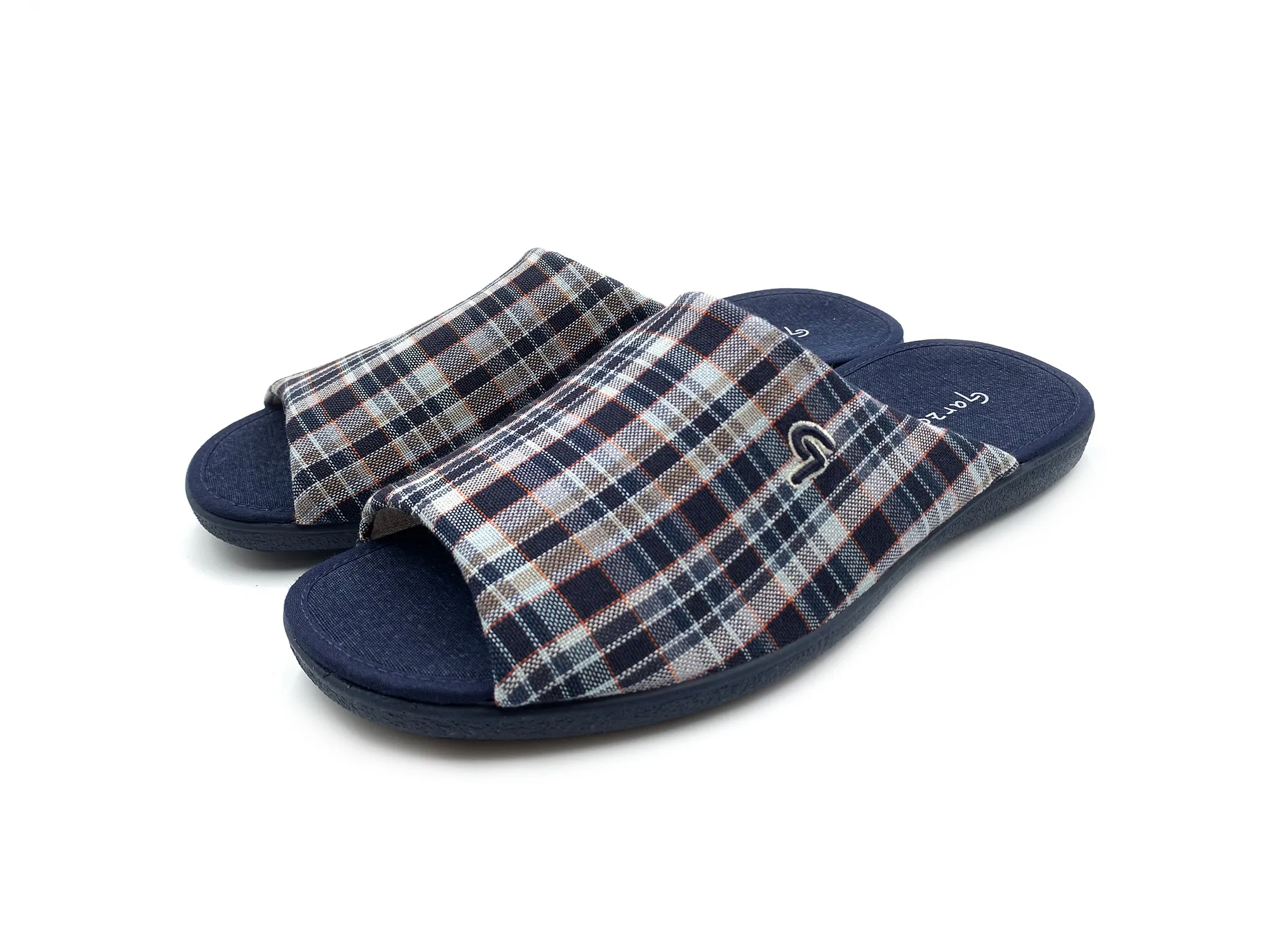 Garzon 6977.137 Zapatilla De Casa Chancla Cuadros Marino Hombre