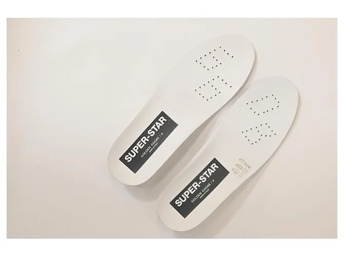 Golden Goose Zapatillas Slip-On Superstar Sabot de lana blanca con purpurina desgastada Blanco 