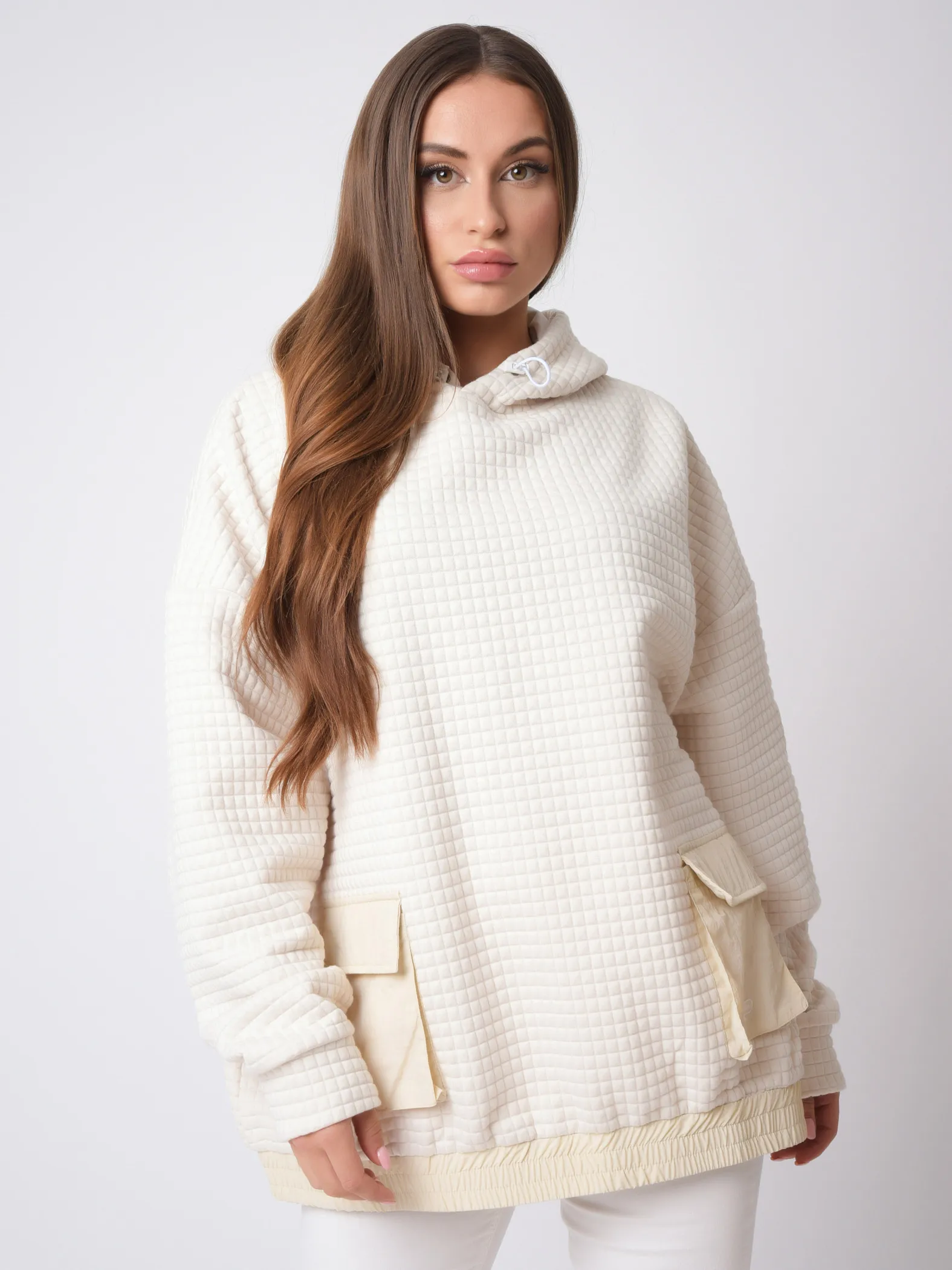 Hoodie ultra loose matalessage carré