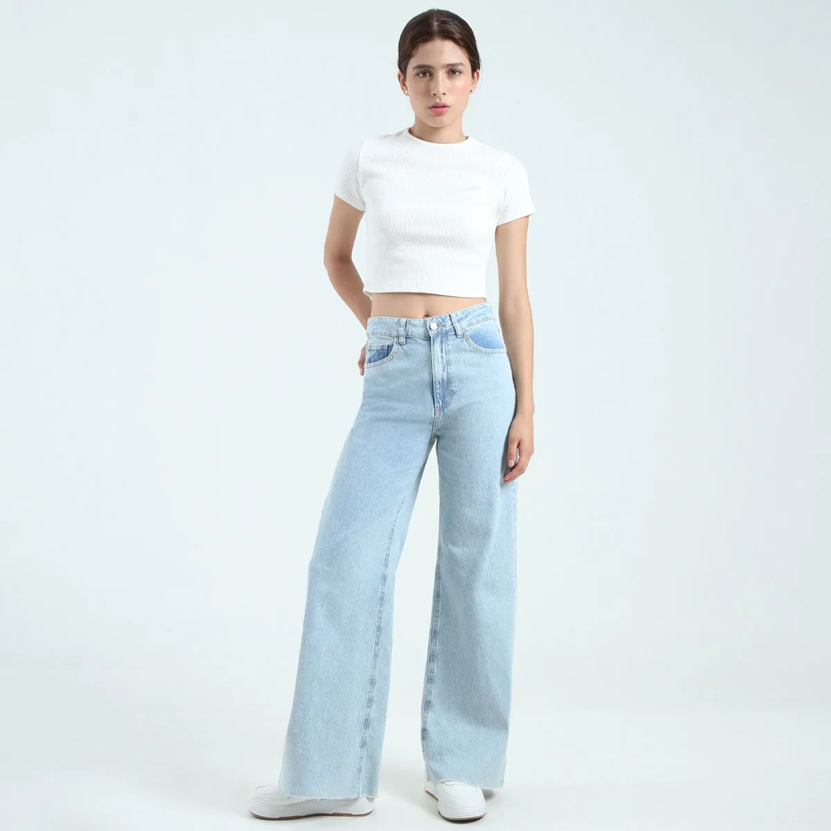 Jean Wide Leg Tono Claro