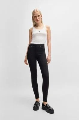 Jeggings super skinny fit de tejido denim superelástico negro