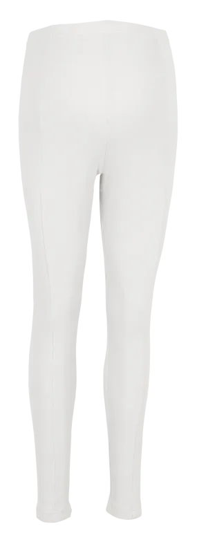 Legging de canalé de algodón elástico premamá en blanco