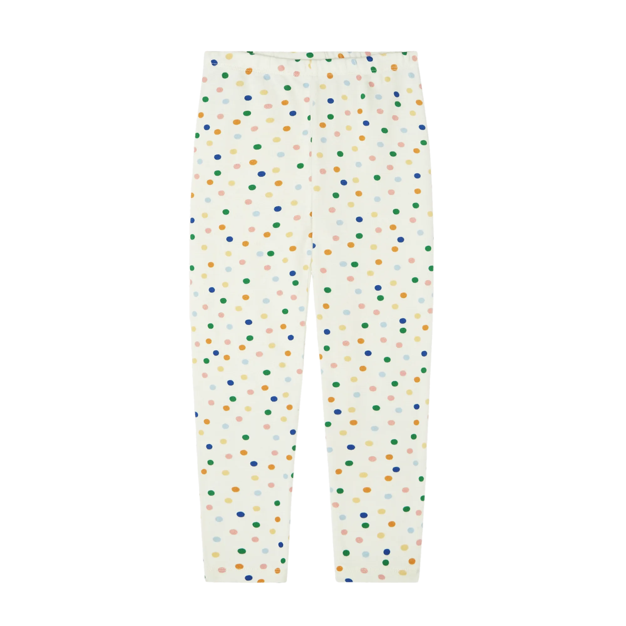 Legging estampado de lunares de algodón orgánico en blanco