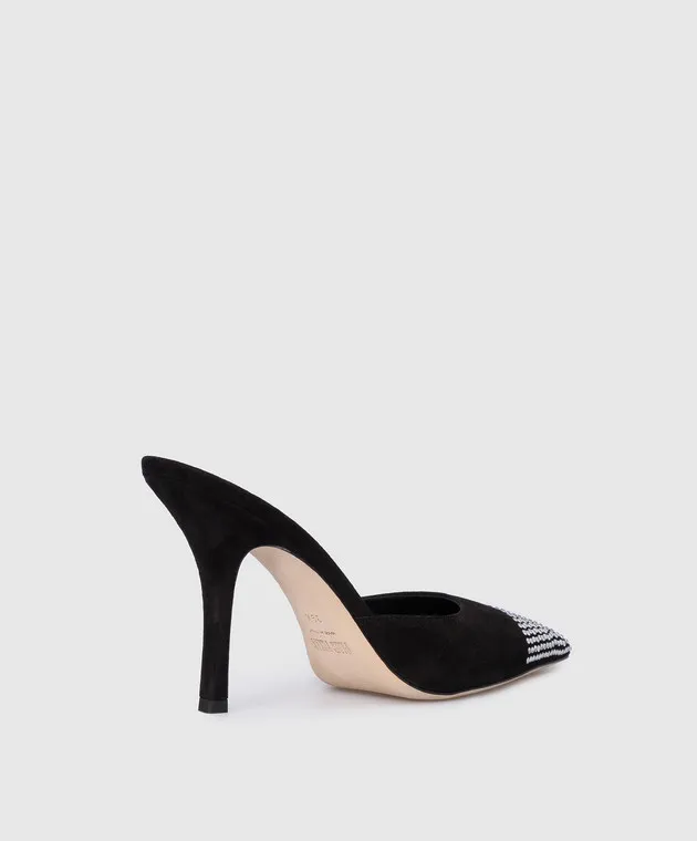Paris Texas Holly Cherry Black Suede Mules