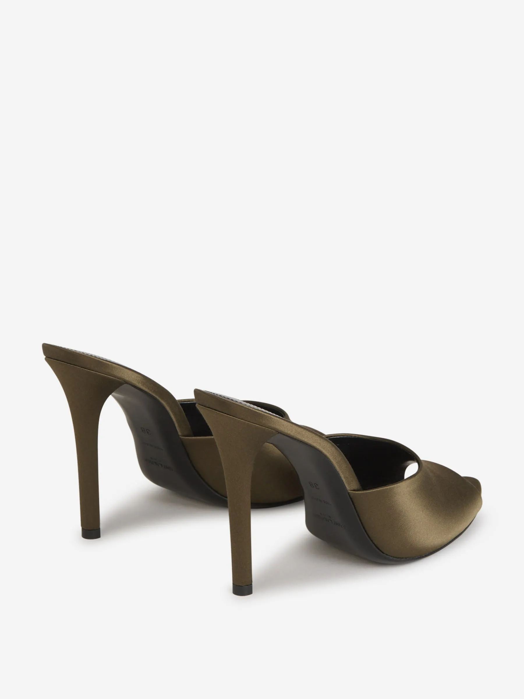 Saint Laurent Mules Goldie Satén