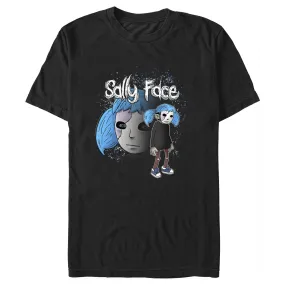 Sally Face Portrait Primer Plano Gráfico Camiseta Negro