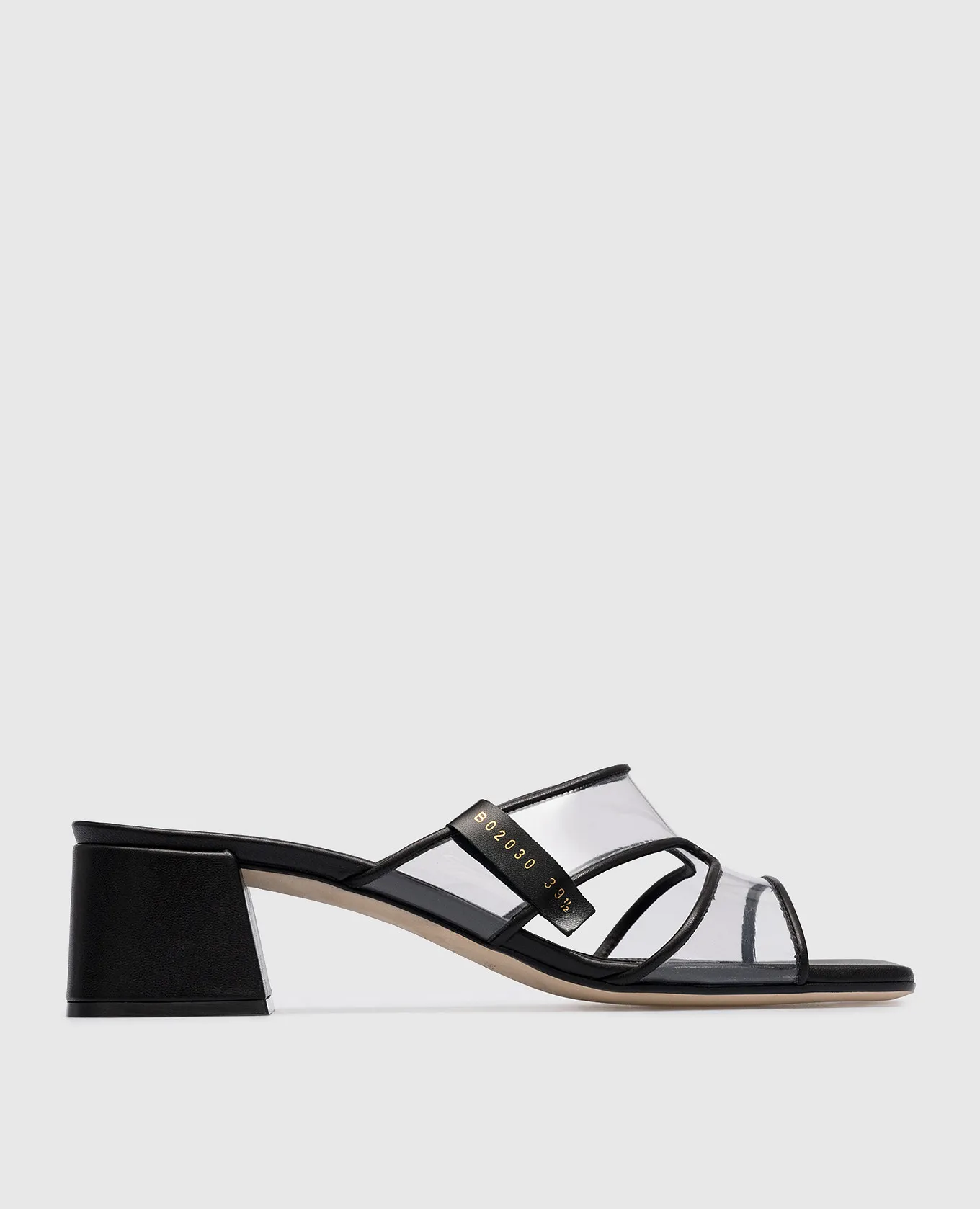 Sergio Rossi Black Lunettes mules with clear inserts