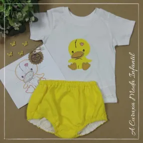 Set cubrepañal y camiseta “Cute Duck”