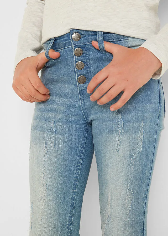 Vaqueros elásticos azul blanqueado