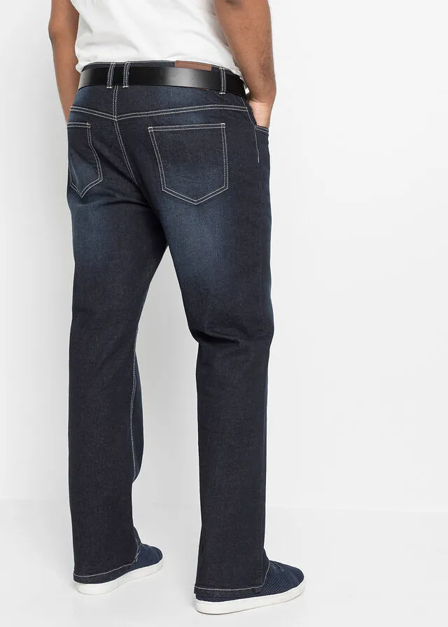 Vaqueros elásticos de corte regular y bootcut denim oscuro