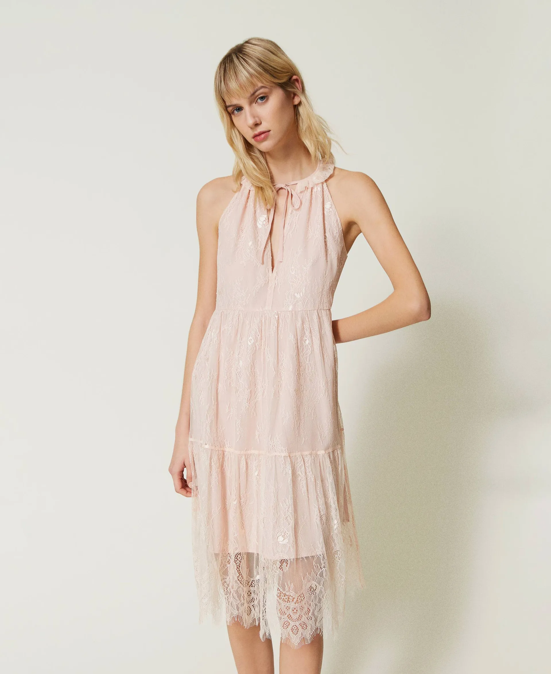 Vestido midi de encaje Chantilly