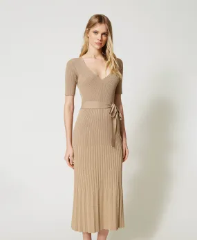 Vestido midi de punto lúrex