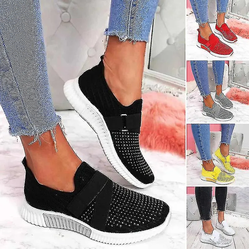 Zapatos slip-on con suela ortopédica Zapatillas de moda para mujer Zapatillas de plataforma para mujeres Zapatos para caminar